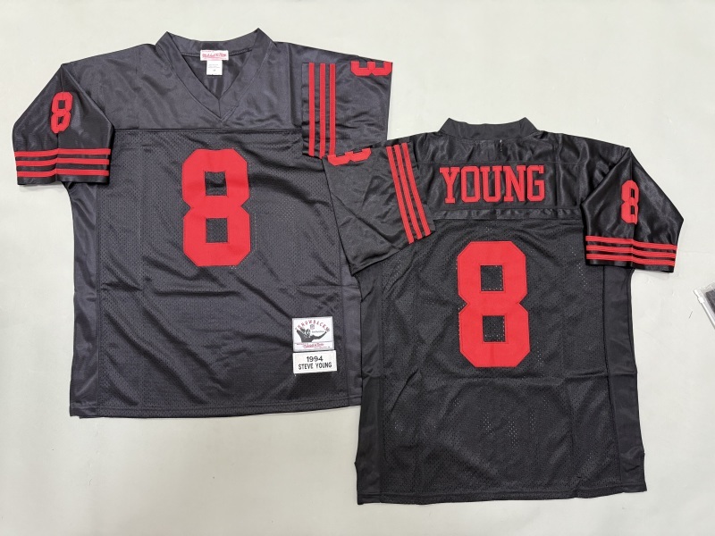 Men 2025 San Francisco 49ers #8 Young black Throwback Limited NFL Jersey style 001->san francisco 49ers->NFL Jersey